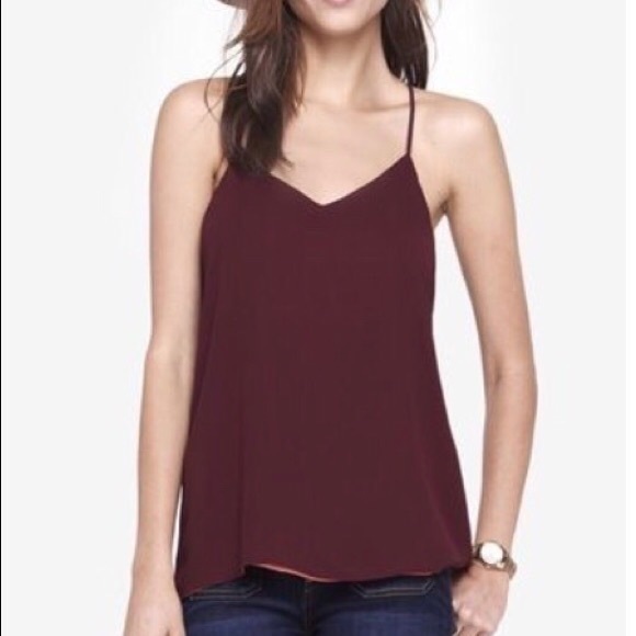 Express Barcelona reversible maroon red and mauve pink classy elegant cami tank - Picture 1 of 7